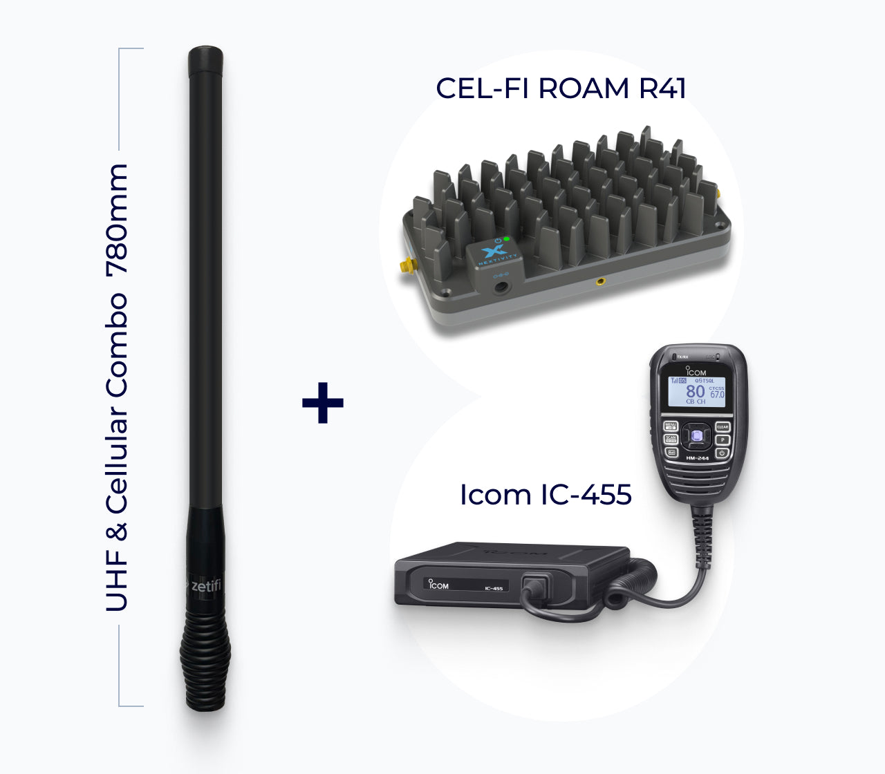 780mm Combo Smart Antenna Pack with Cel-Fi Booster and Icom UHF CB